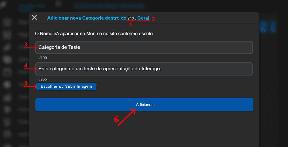 Imagem Criando uma Categoria